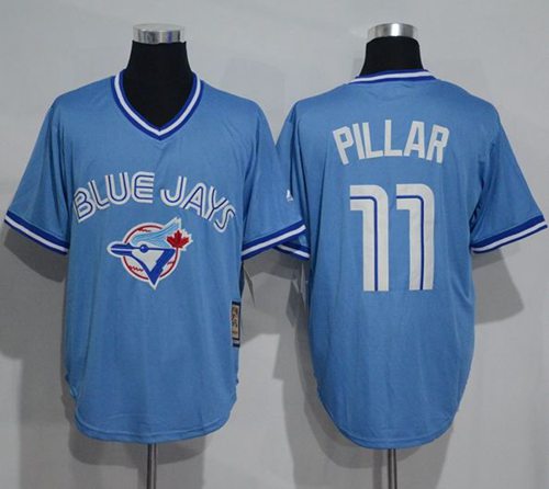 Blue Jays #11 Kevin Pillar Light Blue Cooperstown Throwback Stitched MLB Jersey